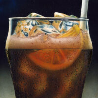 Coke Glass with Lemon Canvas Print by Bob Langston