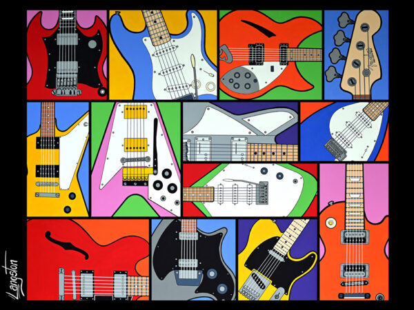 Electric Guitars Canvas Print by Bob Langston