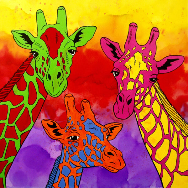 Giraffes of the 5th Dimension -  print on canvas by Bob Langston
