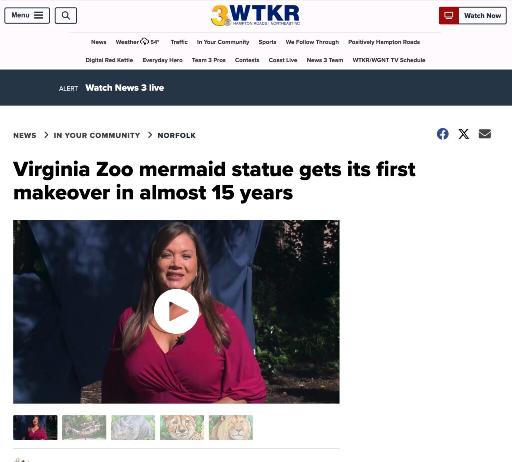 screenshot of wtkr story on mermaid by bob langston reveal