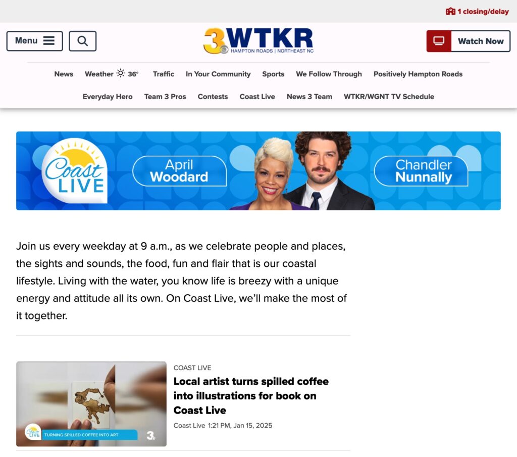 wtkr coast live web page screenshot